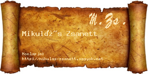 Mikulás Zsanett névjegykártya